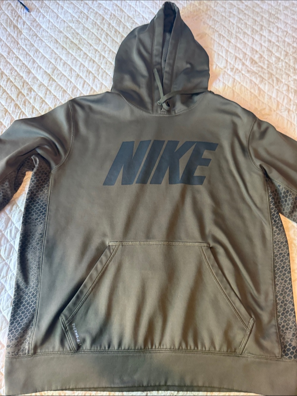 Nike Olive Green Hoodie with Black NIKE Chest Logo